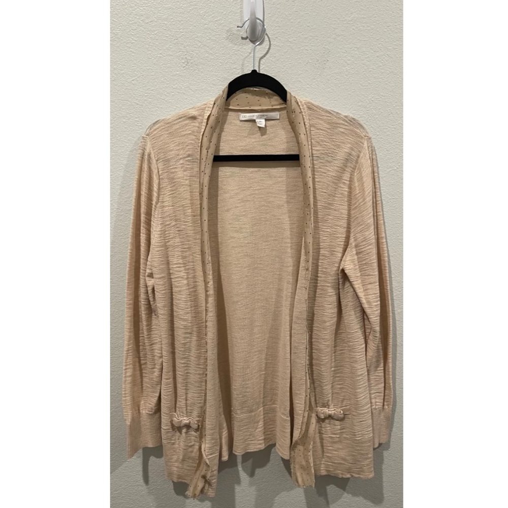 LC LAUREN CONRAD Tan Bows Cardigan